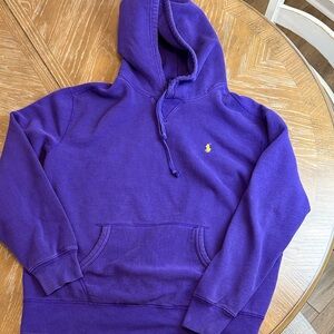 Ralph Lauren Purple Hoodie with Yellow Logo